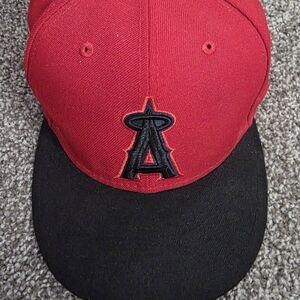 SIZE 8 NEW ERA 59FIFTY ANGELS RED FITTED HAT